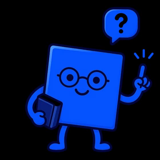 A marble with glasses, holding a book, asking a question