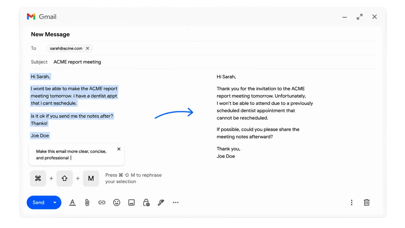 With Marble: one keystroke answers inline, no tab-switching
