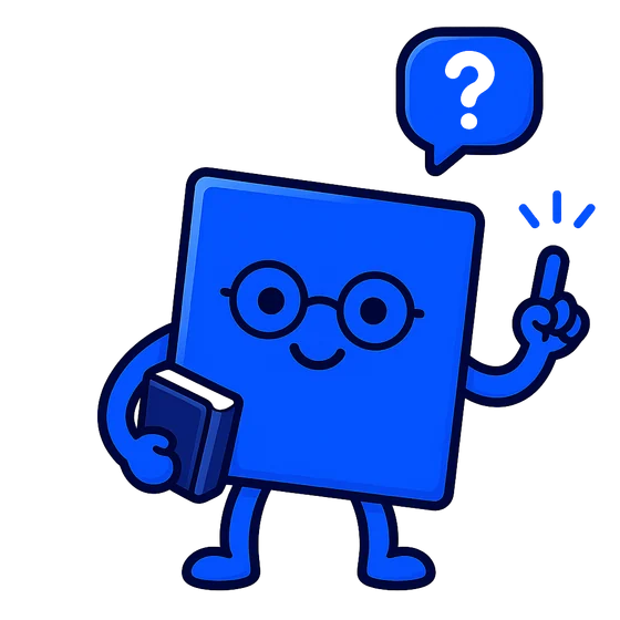 A marble with glasses, holding a book, asking a question