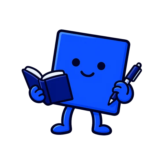 A marble holding a book and a pen, ready to learn